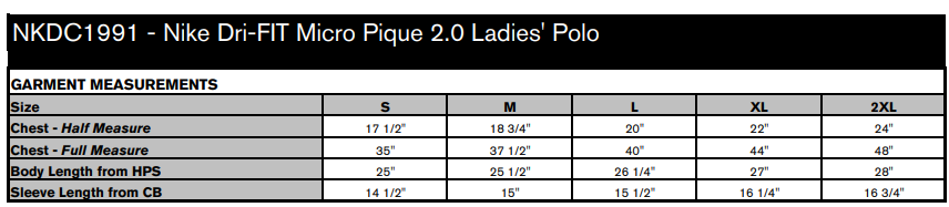 NIKE Women's Dri-FIT MICRO PIQUE 2.0 POLO. (embroidered logo inc.) NKDC1991